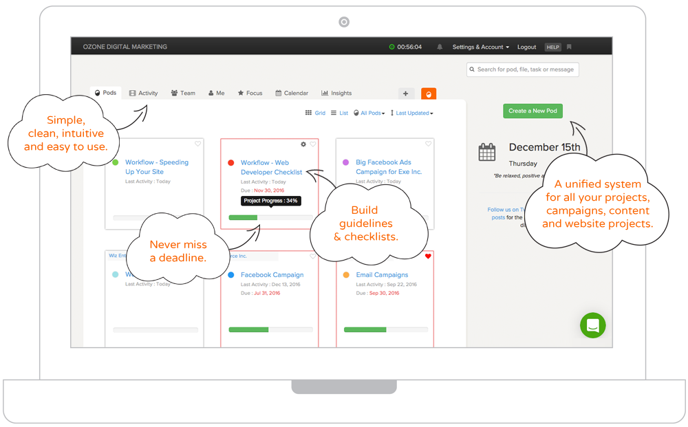 Project Management Dashboard Screenshot