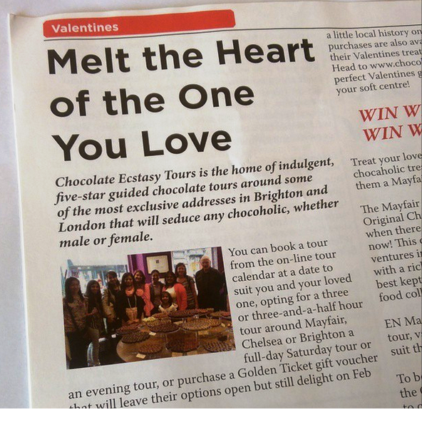 Chocolate Tours for Valentines
