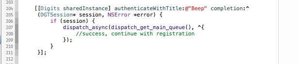 Integrating digits into Beep iOS
