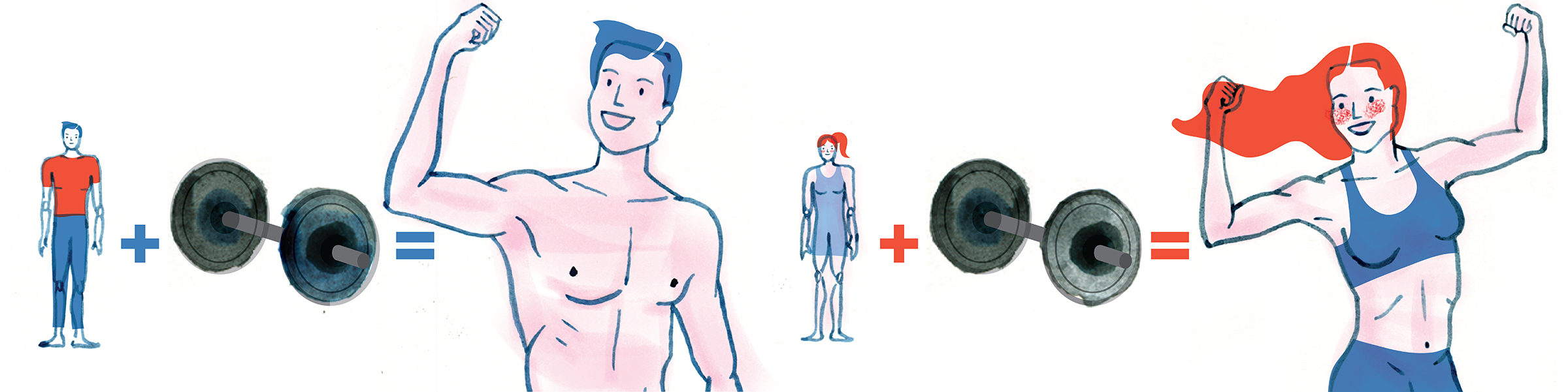 Header image featuring woman eating, sleeping, and working out