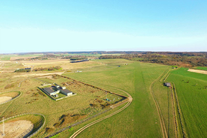 Overhead view of Muckleburgh Airfield