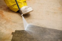 pressure washing a path