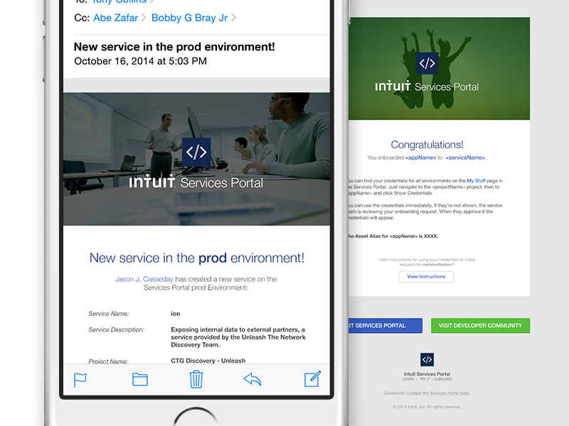 Updated Services Portal: Email Templates