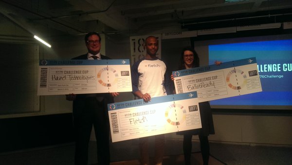CEO's of the winning 1776 Challenge Teams pose for a photo-op