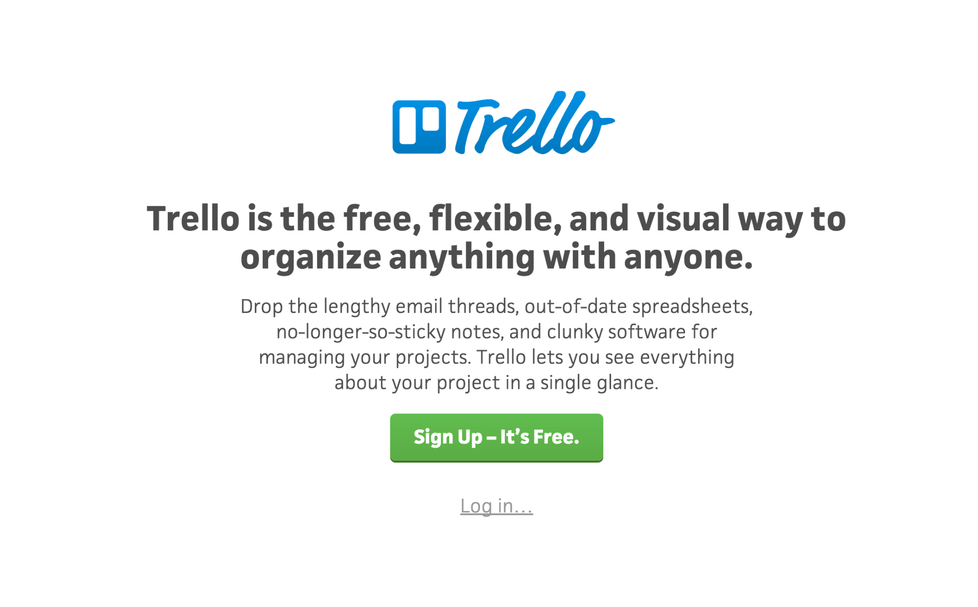 Trello homepage