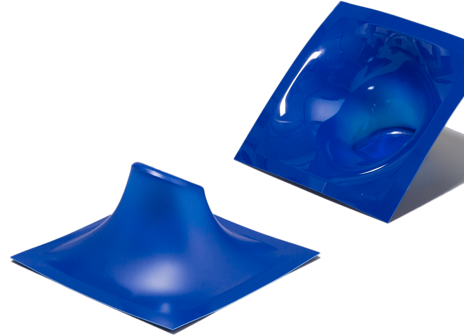 blue plastic shape made with vacuum forming