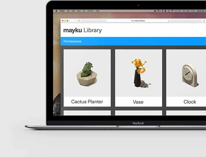 Mayku library displayed on a computer