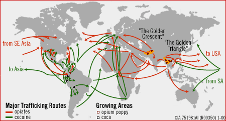 CIA Drug Trafficking Routes.