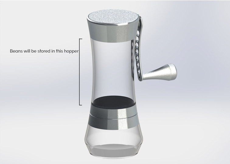 First rendering of Handground manual burr grinder