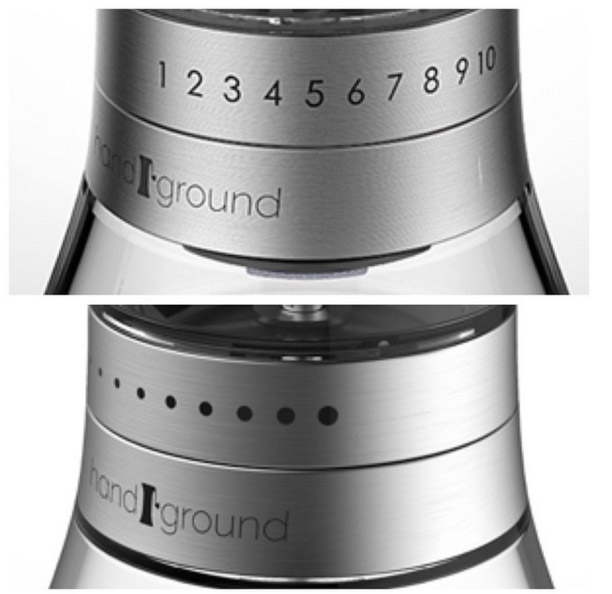 Numbers vs dots on Handground manual coffee grinder