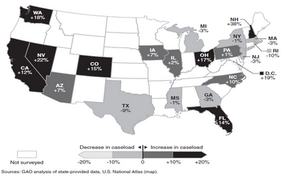 US families receiving TANF welfare assistance