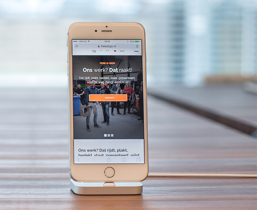 Repsonsive website voor nieuwe website van Free-D-Sign uit Warmenhuizen.