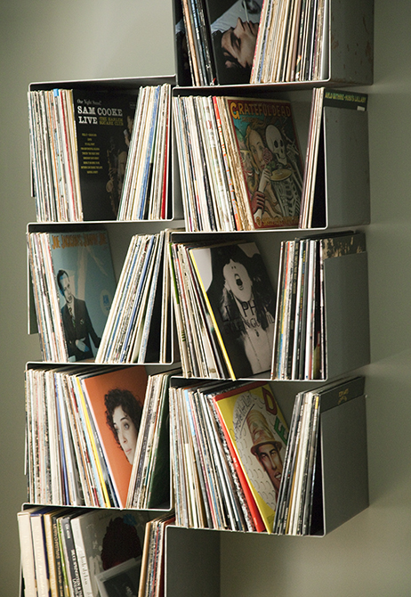 Boston Architects BUTZ + KLUG architecture Contemporary renovation Boston MA South End record shelf