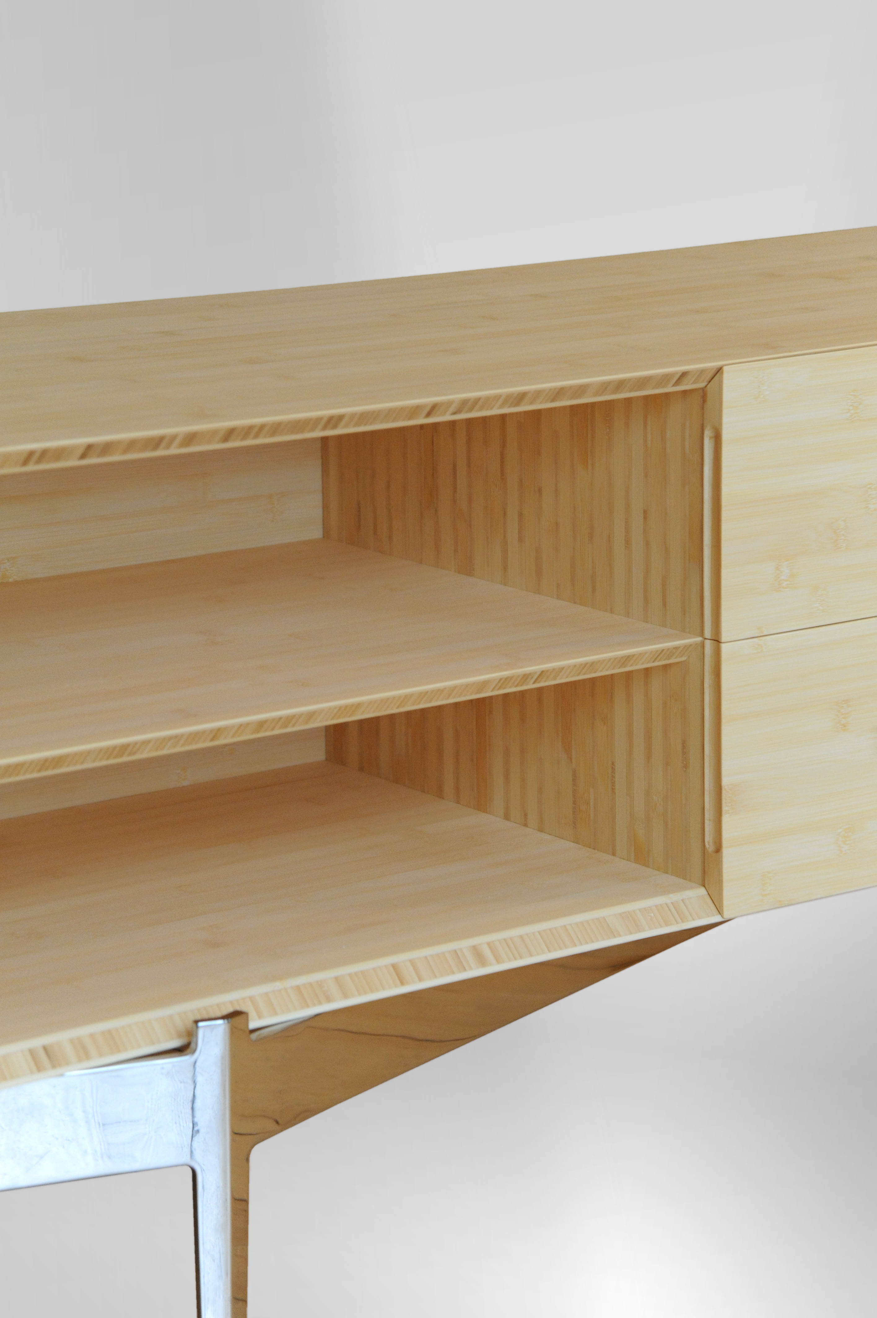 BUTZ + KLUG Architecture, custom furniture, credenza, bamboo, detail