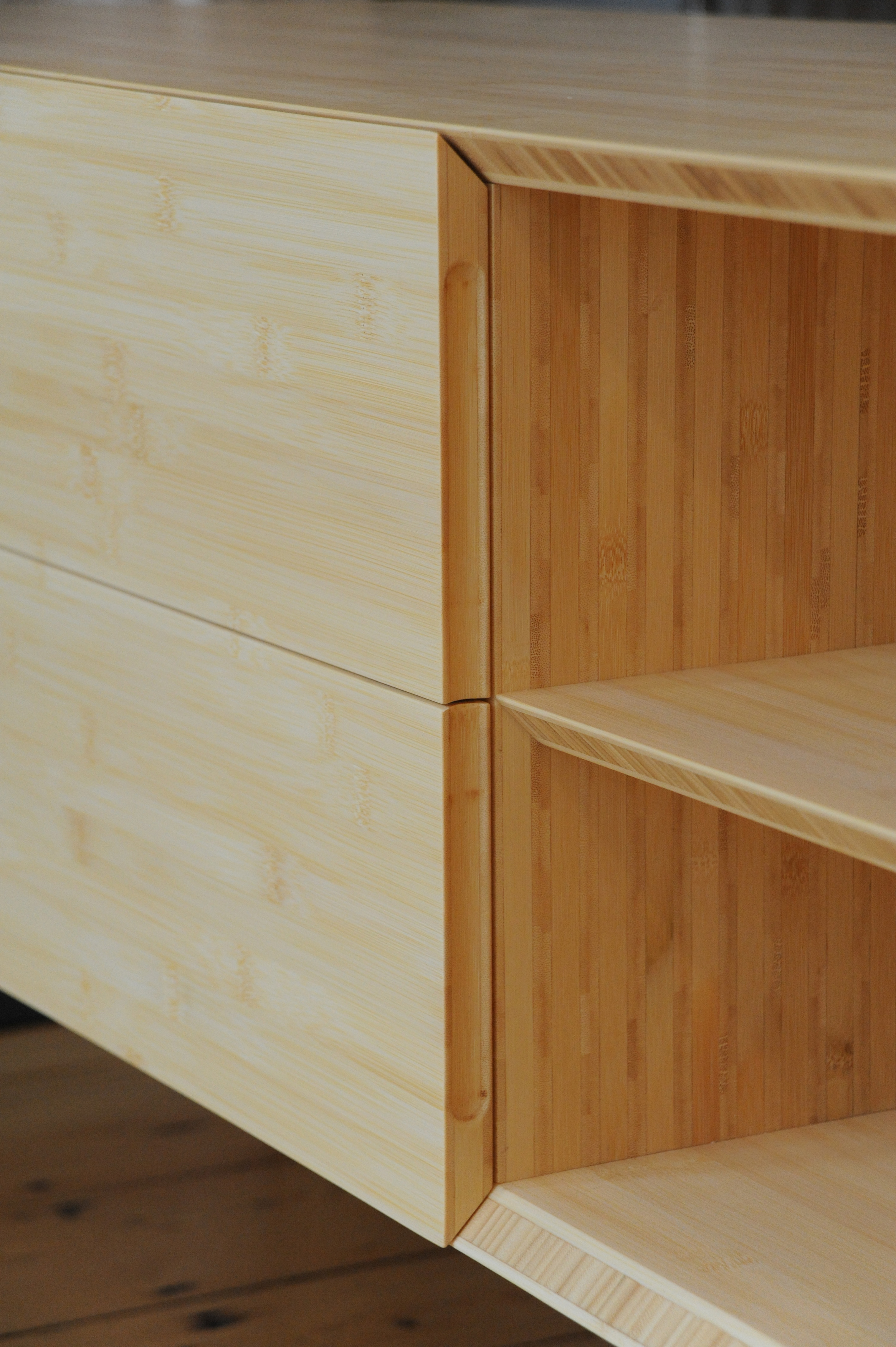 BUTZ + KLUG Architecture, custom furniture, credenza, bamboo, detail