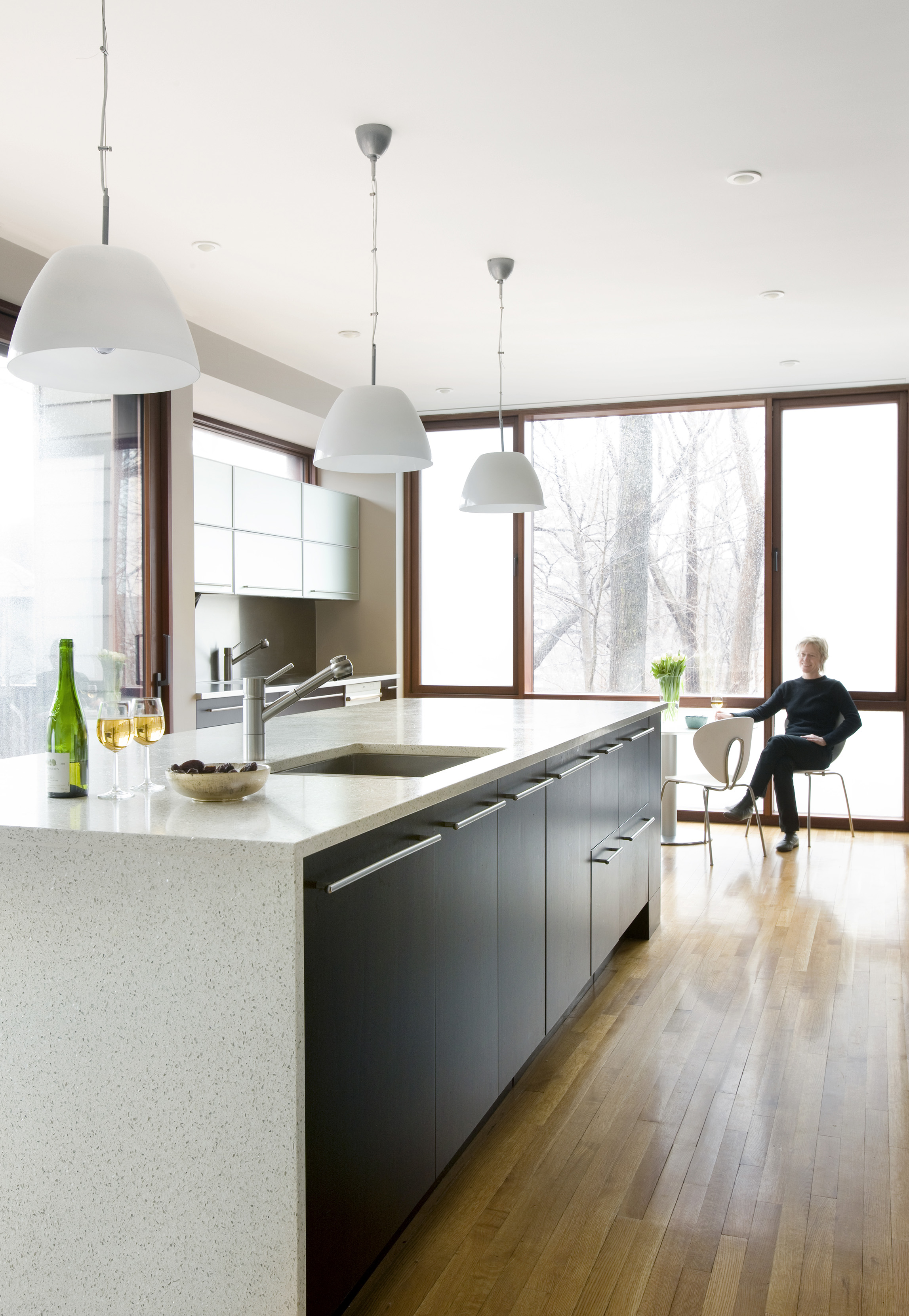 Boston Architects BUTZ + KLUG architecture Contemporary renovation Brookline MA Kitchen