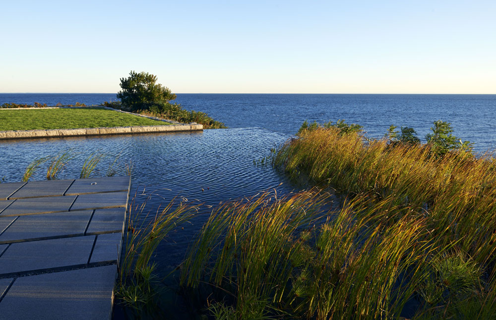 Boston Architects BUTZ + KLUG architecture, infinity edge natural pool, North Shore Gloucester MA