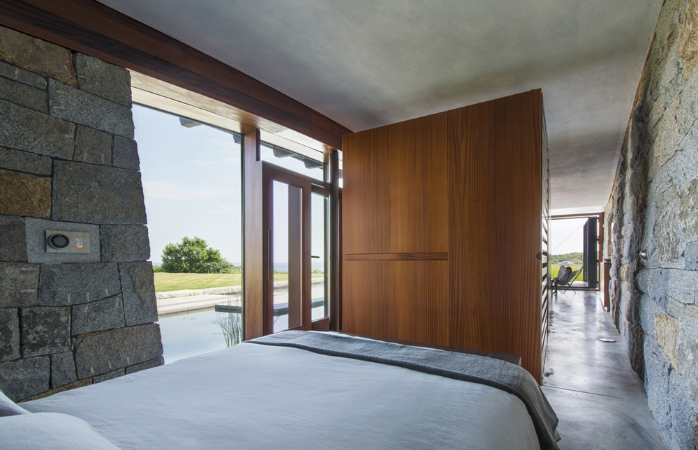 Boston Architects BUTZ + KLUG architecture, Pool House sliding wall, North Shore Gloucester MA
