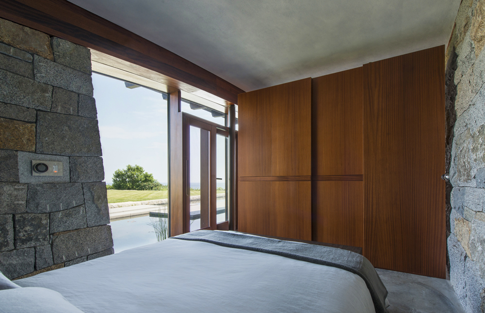 Boston Architects BUTZ + KLUG architecture, Pool House sliding wall, North Shore Gloucester MA