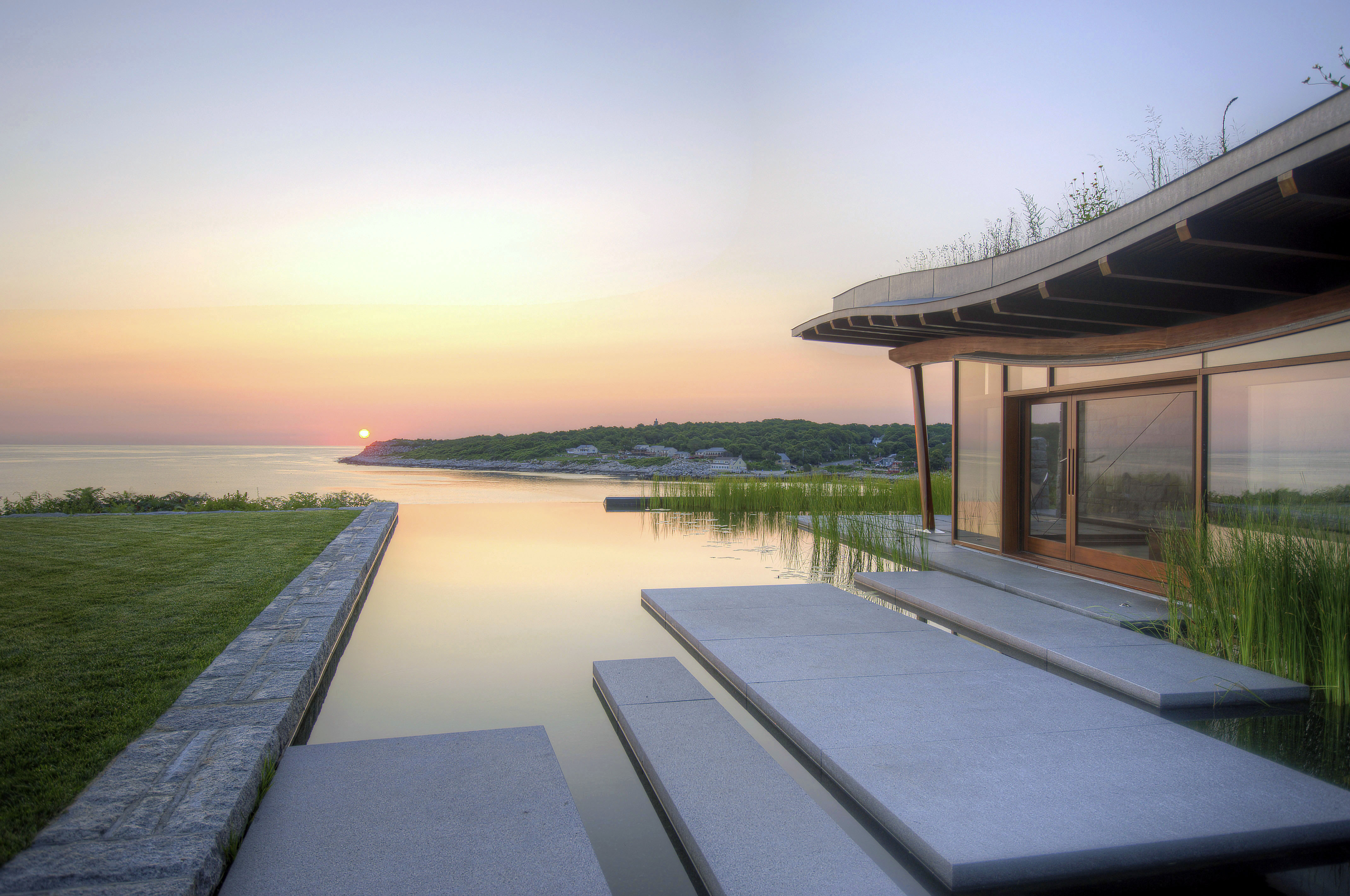 Boston Architects BUTZ + KLUG architecture, Pool House infinity edge pool, North Shore Gloucester MA