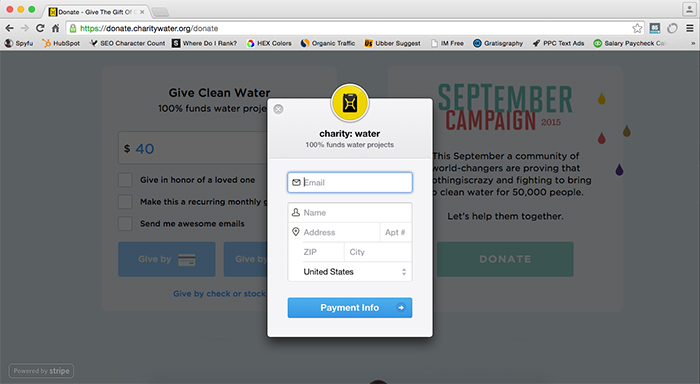 clean and simple donation form
