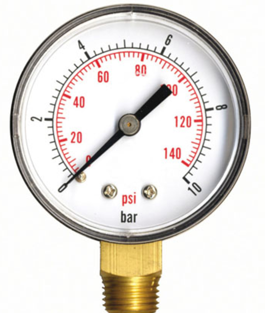 Manomètre 10 bars pour le test à la pression