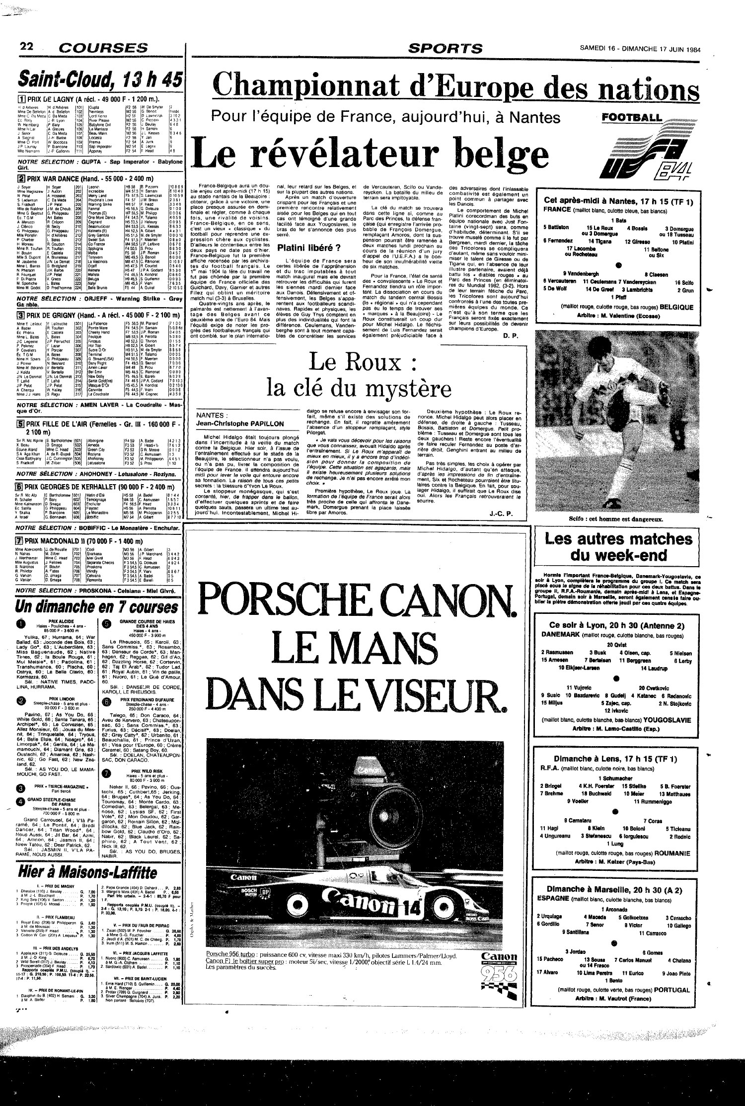 Lot Magazine + journal L'Equipe Spécial Euro Foot 84