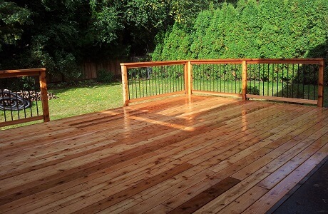 Finished cedar patio