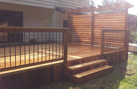 Recent cedar patio