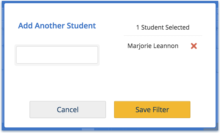 You can filter the timeline by a specific student