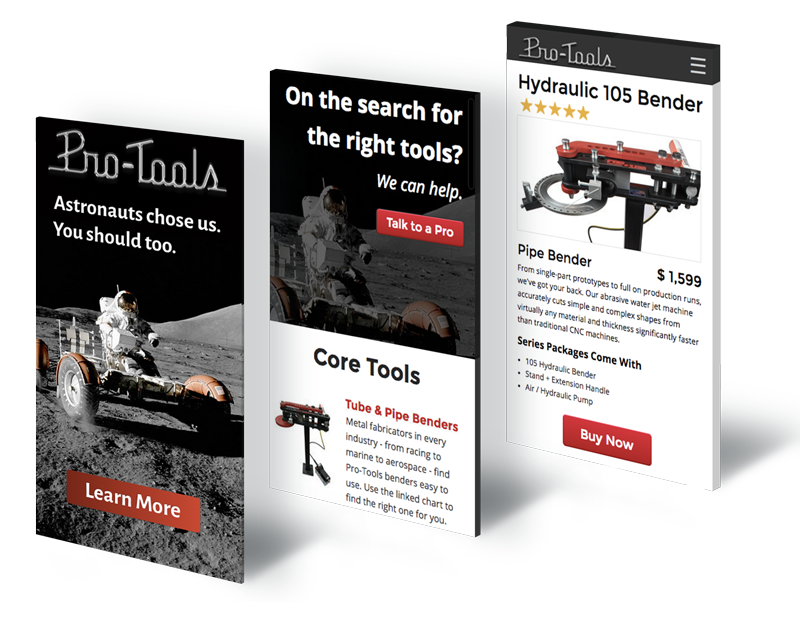 Digital Advertisement for Pro-Tools Bender with Astronauts