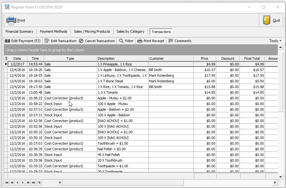 view the transaction number code id