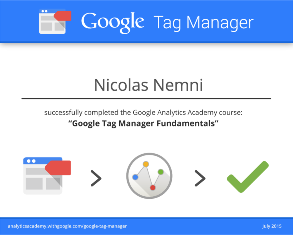 Google Tag Manager Fundamentals Certification