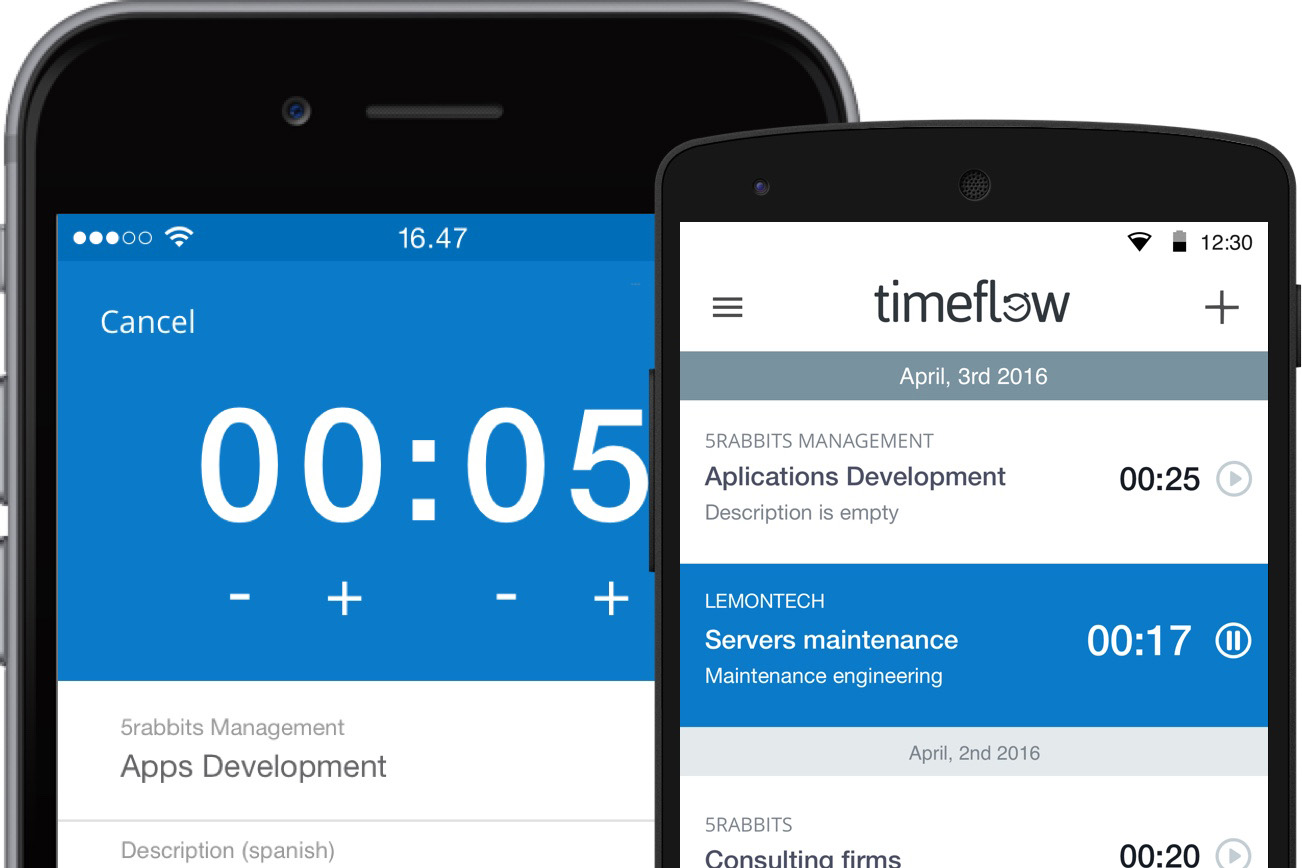 Timeflow time tracking app