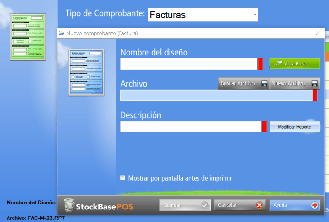 diseño de comprobantes de venta básico ega futura