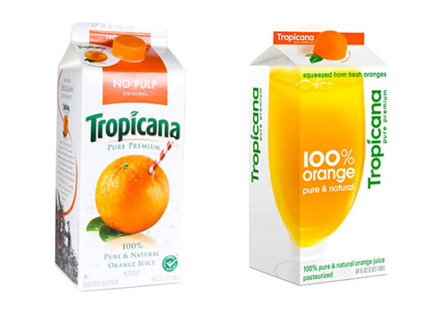 Tropicana cartons compared, old vs new.