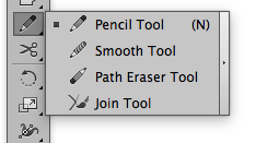 The Pencil Tool on the Illustrator Tool bar.