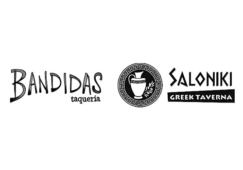 Bandidas and Saloniki logos compared.