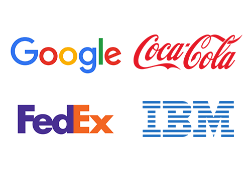 Google Logo, Coca-Cola Logo, FedEx Logo, IBM Logo