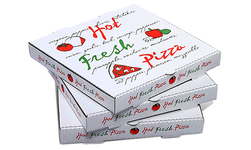 Stack of pizza boxes