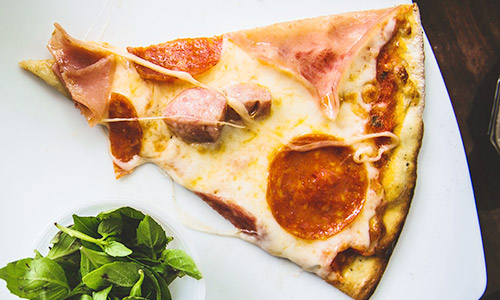 Alice of pizza with pepperoni