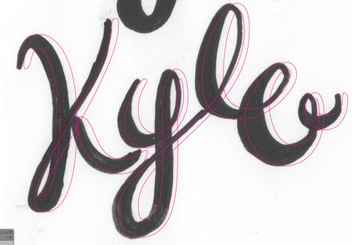 Vector lines misaligned with logo sketch.