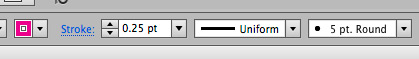 Path stroke thickness on the top application bar.