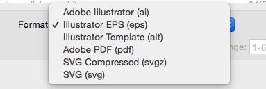 Save as file type drop down in Illustrator.