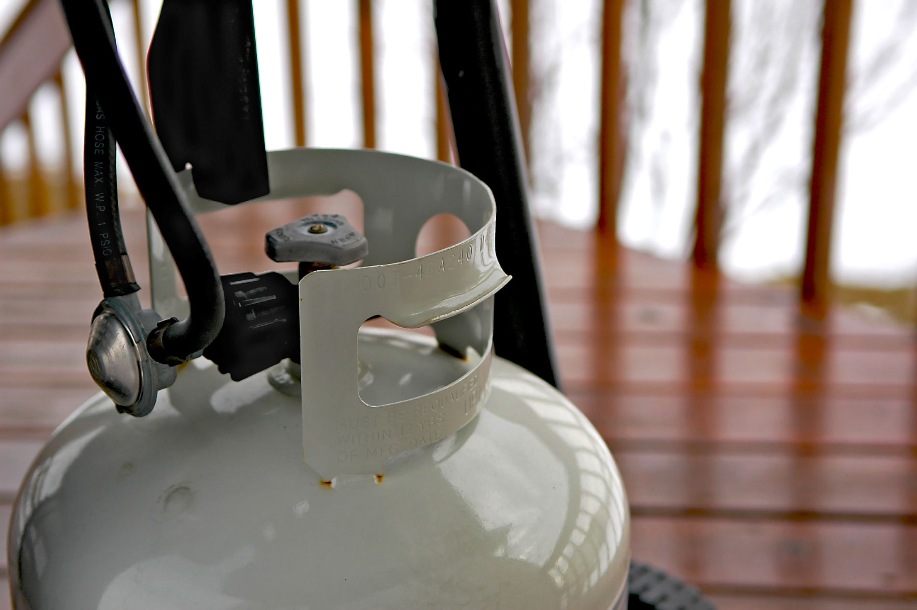 top of propane tank