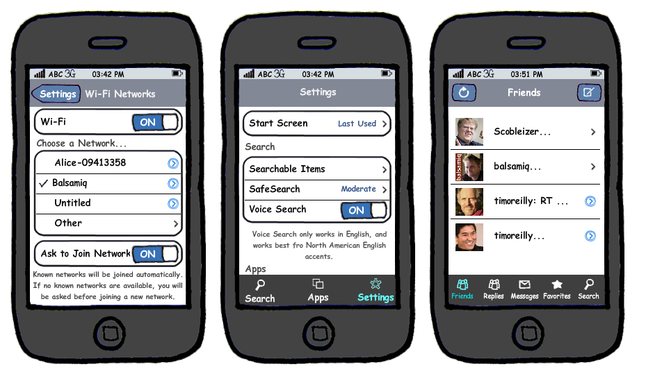 Mobile ux examples on mobile iphone
