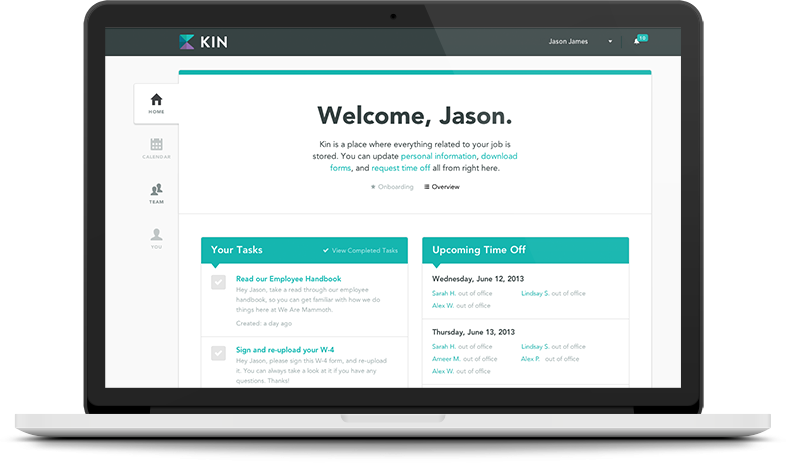 welcome screen for a Saas app