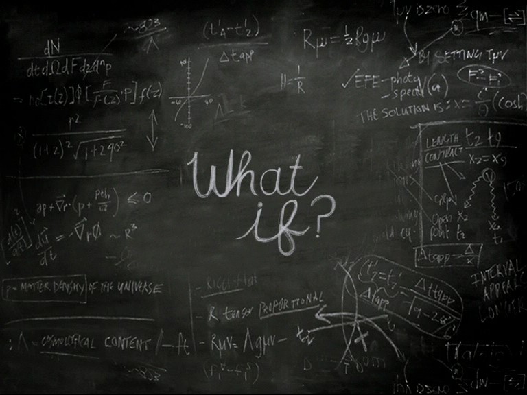 what if written on a chalk board with ux designs and symbols