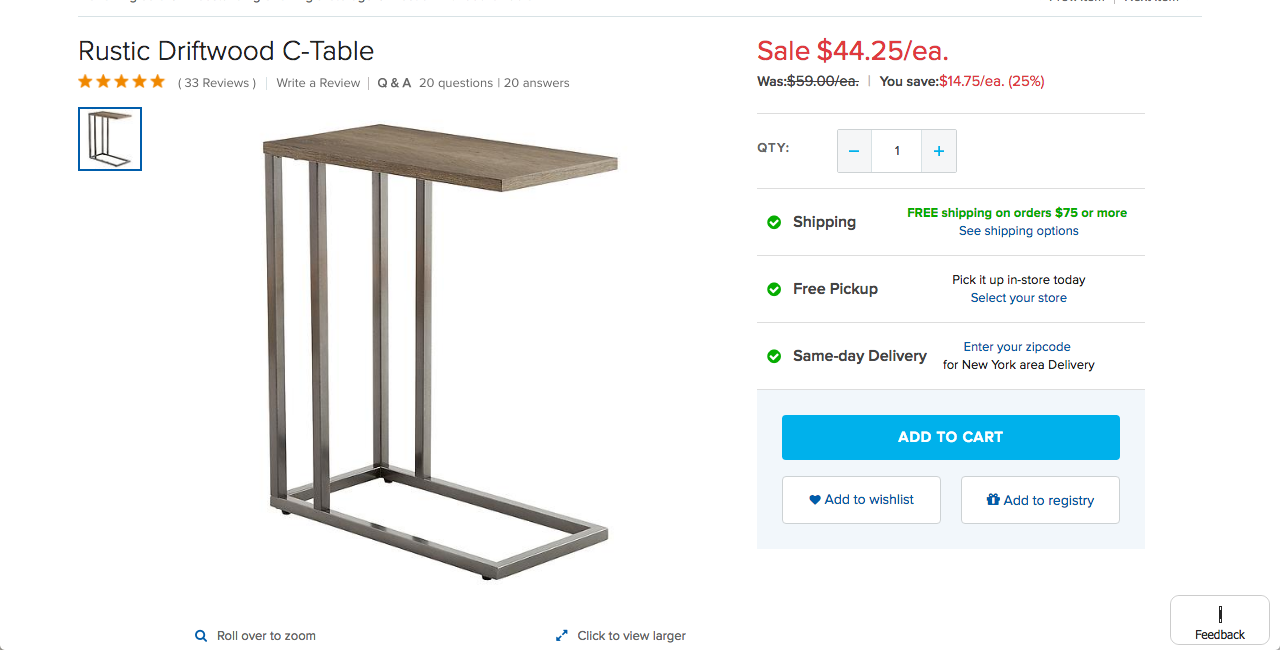 Rustic driftwood table with geo-targetting user experience