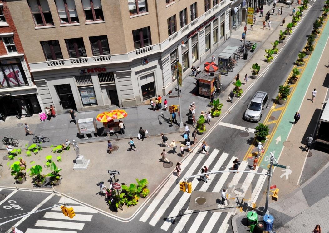 Diagonal pedestrian crossing. Crossroads with a pedestrian crossing diagonally Diagonal pedestrian crossing. Crossroads with a pedestrian crossing diagonally